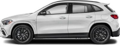 Side profile of sleek SUV with sporty black alloy wheels