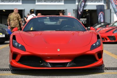 Aggressive front fascia with sleek headlights and aerodynamic design