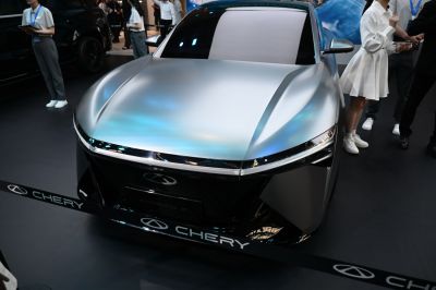 Sleek aerodynamic front fascia and sharp headlights