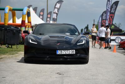 Front view with LED headlights and aerodynamic hood design