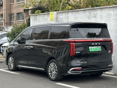 Black luxury SUV rear side with vertical LED tail lights and tinted windows