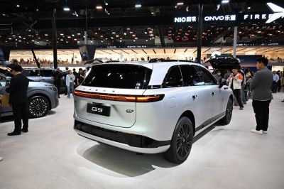 Rear view of SUV with full-width LED light bar and sleek modern design