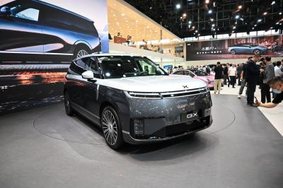 Modern SUV with two-tone paint and front LED strip lights