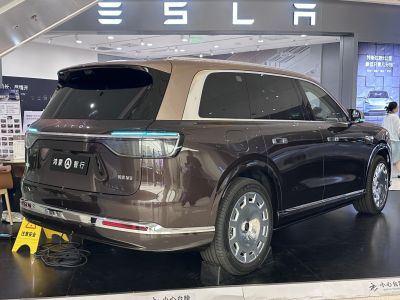 Rear and side view of a sleek SUV with two-tone paint and futuristic lights