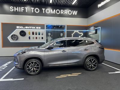 Sleek side profile of a modern SUV with stylish alloy wheels