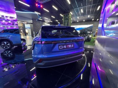 Rear view of vehicle with LED tail lights and sporty bumper