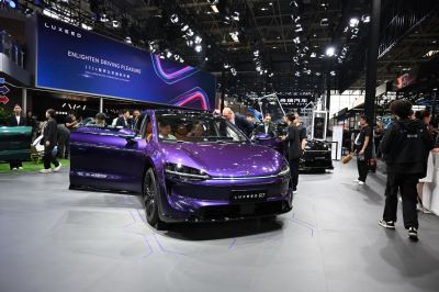 Sleek front design with LED headlights and illuminated grille