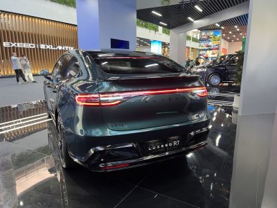 Rear view featuring sleek design and LED tail light strip