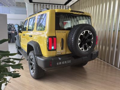 SUV rear with spare tire and vertical LED tail lights