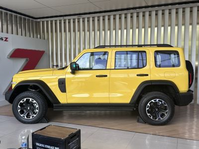 Side profile of rugged off-road SUV with multi-window design and roof rails