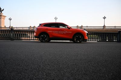 Sleek SUV side profile with modern design and distinctive wheels