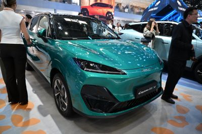 Sleek front fascia with sharp LED headlights and aerodynamic bodywork