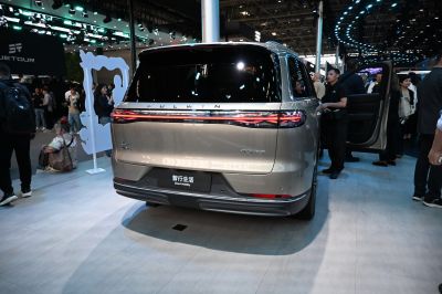 Rear view of a modern SUV with LED tail lights and sleek design
