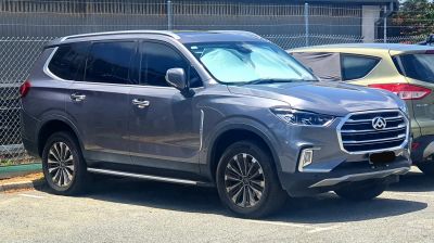 SUV with LED headlights and bold front grille