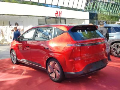 Rear and side view with LED light strip and sleek body lines