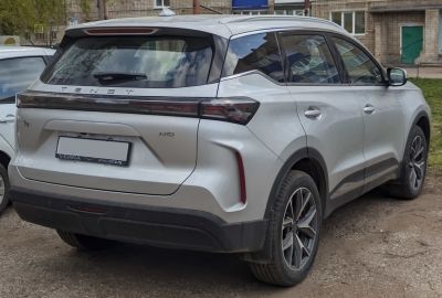 Rear view with LED tail lights and AWD badge on a modern SUV