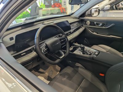 Digital dashboard and multifunction steering wheel in a modern car interior