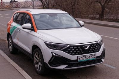 Modern SUV with unique grille and LED headlights