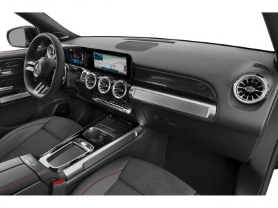 Digital dashboard and modern steering wheel in luxury car interior