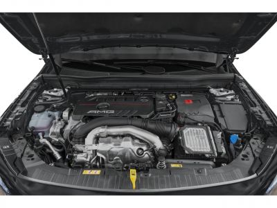 AMG engine bay with turbocharger and performance components