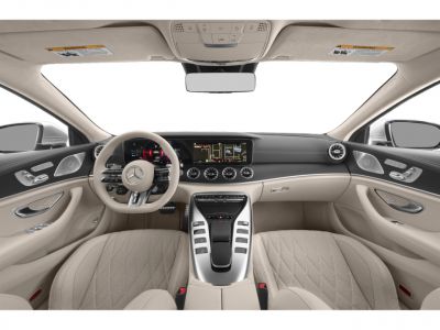 Beige leather luxury seats and advanced digital dashboard with navigation and controls