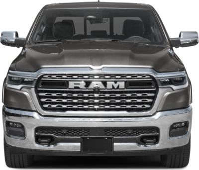 Front view with grille and LED headlights