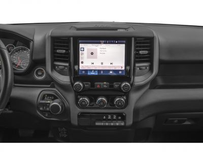 Interior dashboard with infotainment screen and rotary gear selector