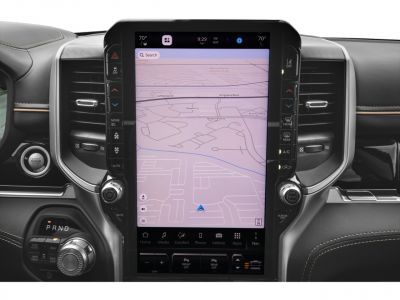 Large vertical touchscreen with navigation and vehicle controls