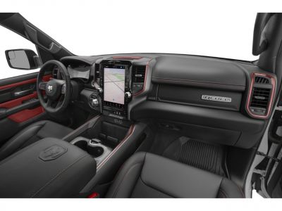 Modern pickup dashboard with large vertical infotainment touchscreen
