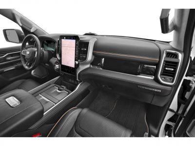 Large vertical touchscreen and Tungsten trim in a modern truck interior