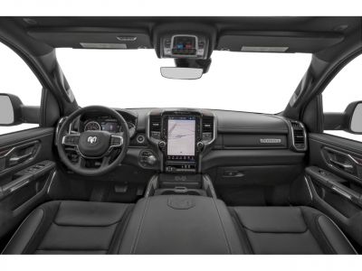 Dashboard and touchscreen interior of a modern pickup truck