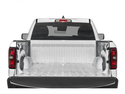 Open truck bed interior with spacious cargo area and open tailgate