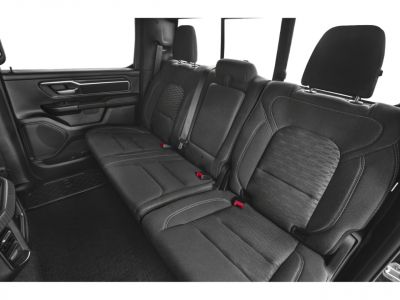 Spacious black rear seat interior with detailed stitching
