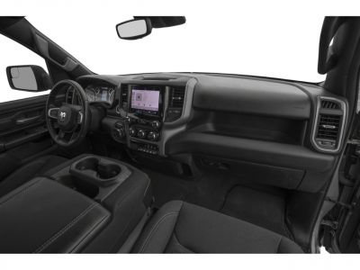 Modern pickup interior with touchscreen and spacious cabin
