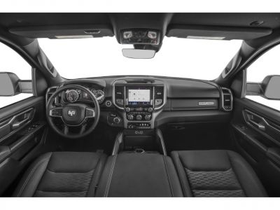 Modern truck interior with digital instrument cluster and touchscreen console