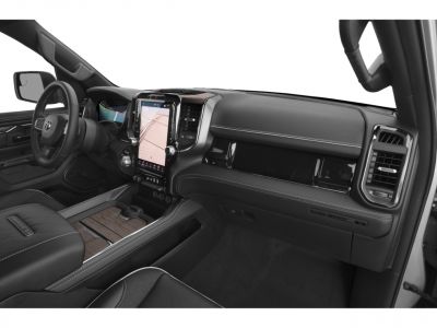 Modern truck interior with large touchscreen navigation and premium features