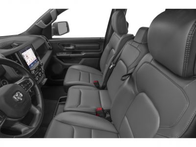 Premium leather seats and advanced infotainment of modern truck interior