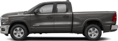 Side profile of a modern quad cab short pickup truck