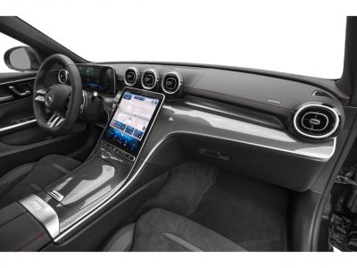 Futuristic dashboard with touchscreen and circular vents