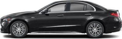 Luxury black sports sedan side profile with alloy wheels