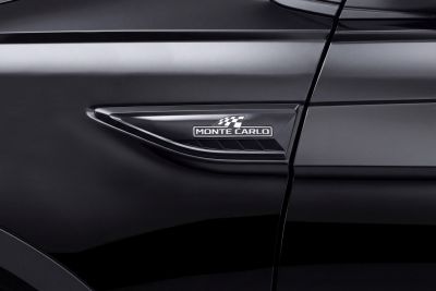 Monte Carlo edition side badge with checkered flag emblem