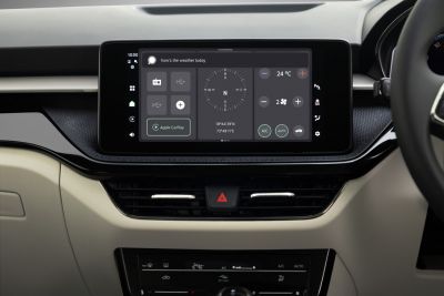 Touchscreen infotainment with climate control and compass