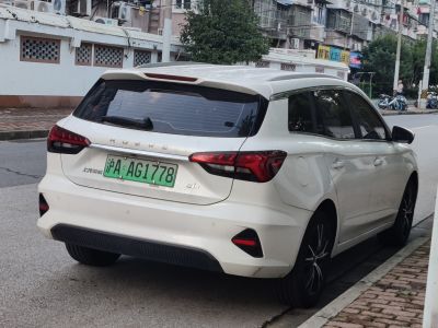 Rear view of hatchback with distinctive taillights and modern design