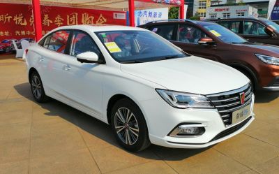 Sedan front grille and headlight design close-up