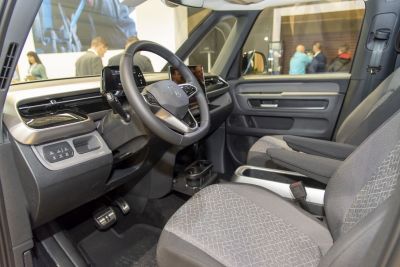 Modern steering wheel and dashboard interior in a 2024 vehicle