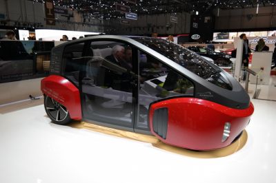 Futuristic transparent cabin with unique, aerodynamic body design