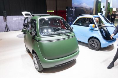 Compact micro electric vehicles with distinctive front-opening doors
