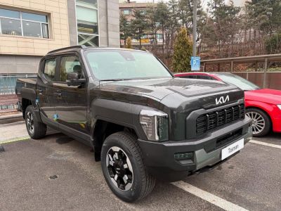 Modern double cab pickup with robust front grille and distinctive headlights.