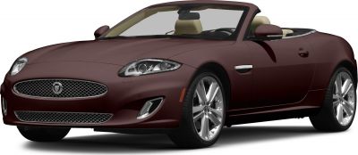 Front side view of luxury convertible with open roof