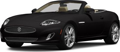 Black luxury convertible with chrome mesh grille and alloy wheels